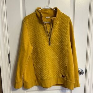 Womens LLBean mustard  Quilted Sweater